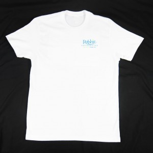 White T-Shirt with Robbie Foundation Logo on left chest